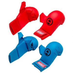 Gants Kumite (bleus ou rouges) avec protections pouces KAMIKAZE (homologués par la RFEK) Prix : 30,00 euros